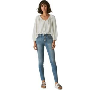 Lucky Brand Brigette high rise skinny raw hem jeans 31